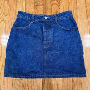 Brandy Melville/John Galt Dark Blue Denim Buttonfly Women's Mini Skirt